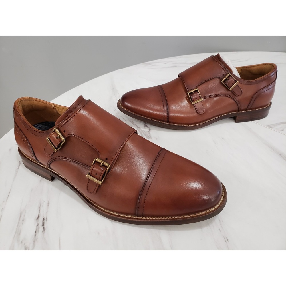 NO BOX Florsheim Rucci Cap Toe Double Monk Strap Cognac‎ [13416 221] Dress Shoes